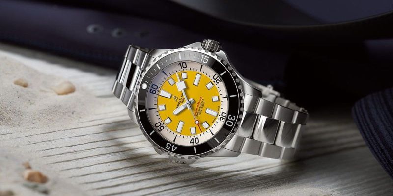 New Breitling Superocean 46 Auto Yellow Watch - T.H.Baker