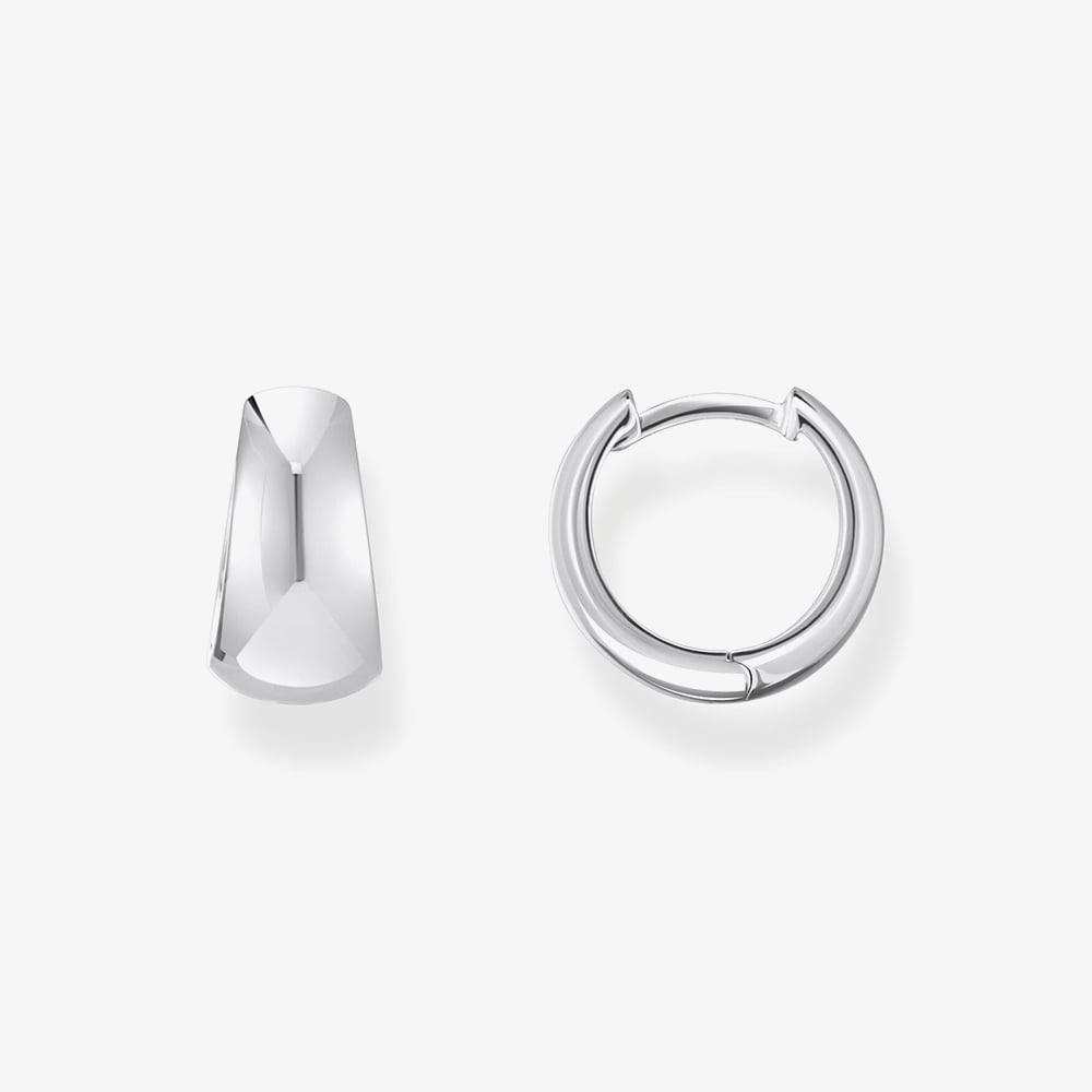 THOMAS SABO Sterling Silver 12mm Trapezoidal Hoop Earrings CR740-001-21