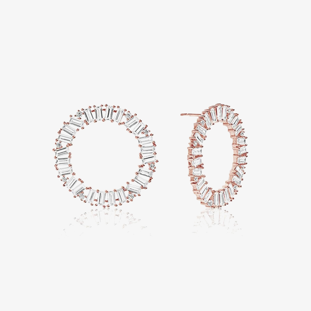 Sif Jakobs Rose Gold Plated Antella Circolo Grande Earrings SJ-E0325-CZ(RG)