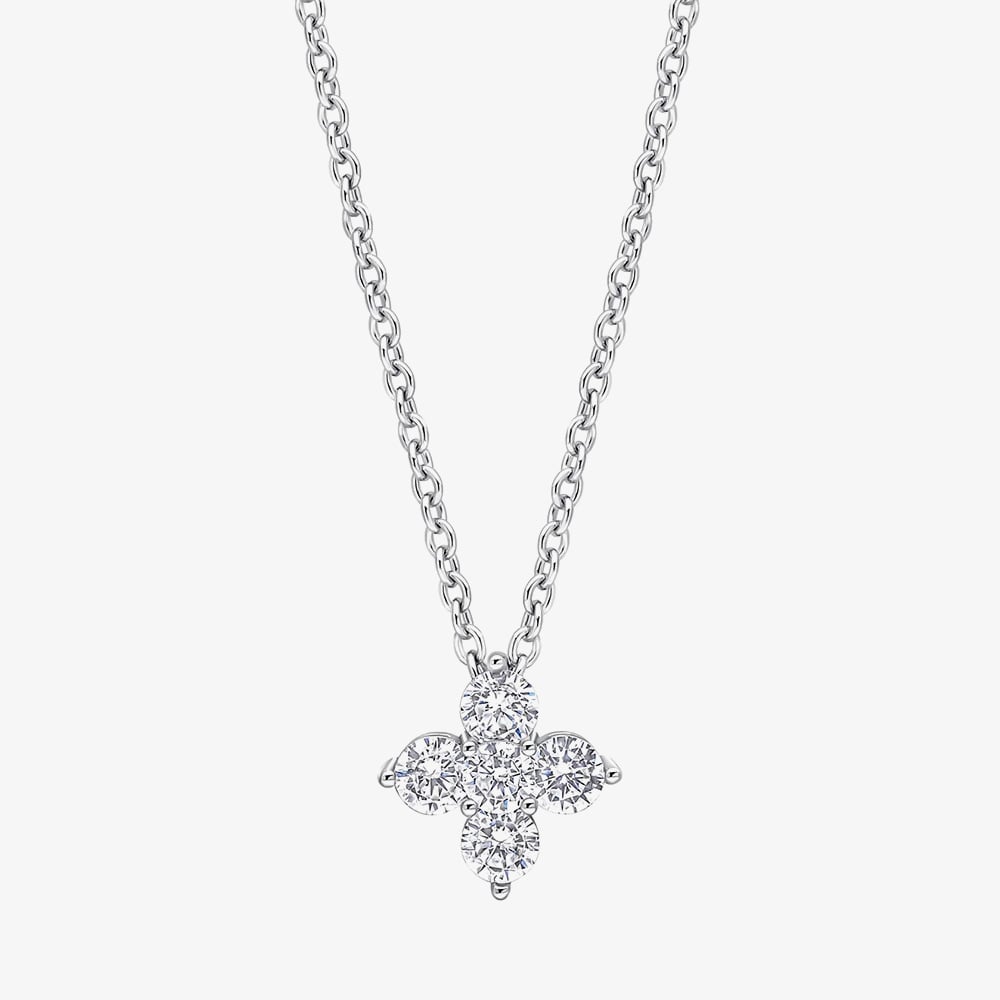 Diamonfire Sterling Silver Cubic Zirconia Flower Pendant Necklace P5569
