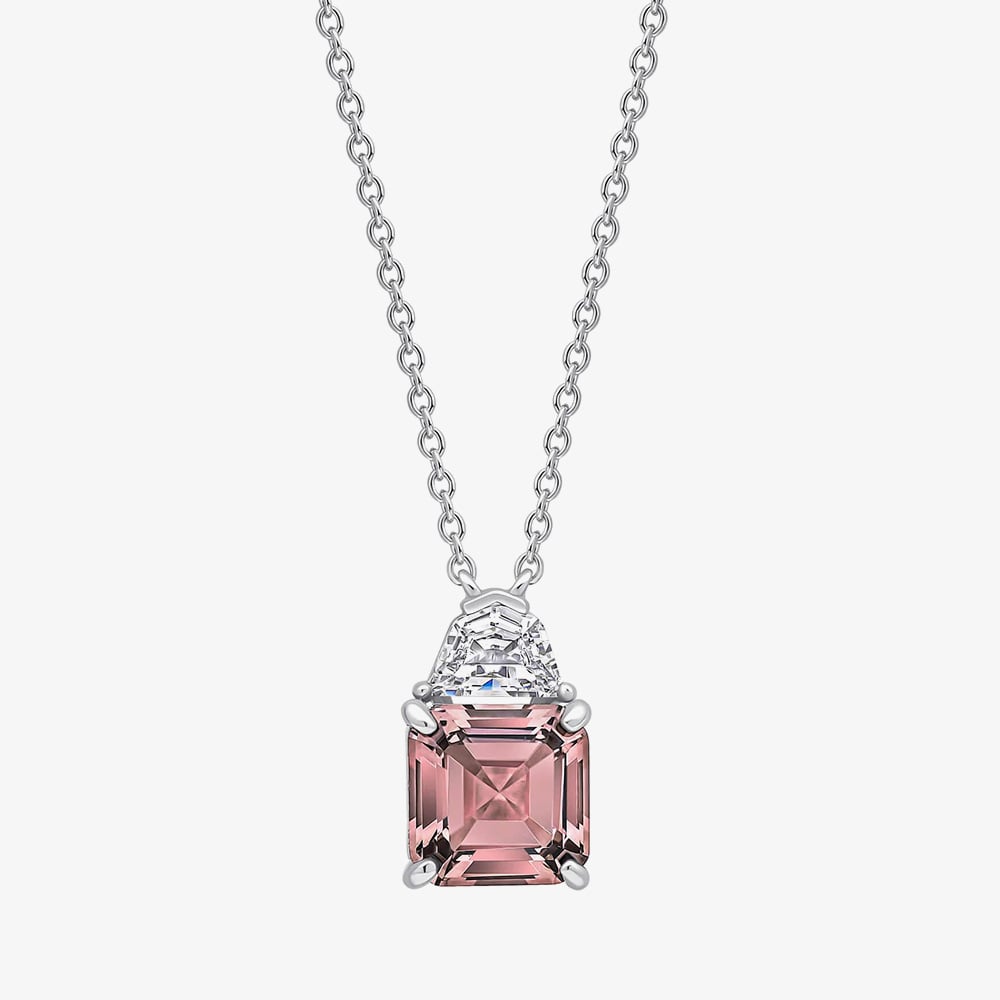 Diamonfire Sterling Silver Pink Cubic Zirconia Pendant Necklace P5568