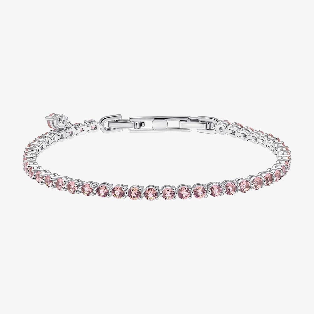 Diamonfire Sterling Silver Pink Cubic Zirconia Tennis Bracelet B5613
