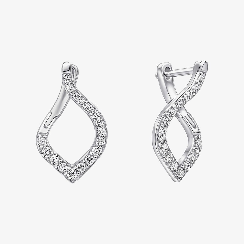 Diamonfire Sterling Silver Cubic Zirconia Twist Earrings E6708