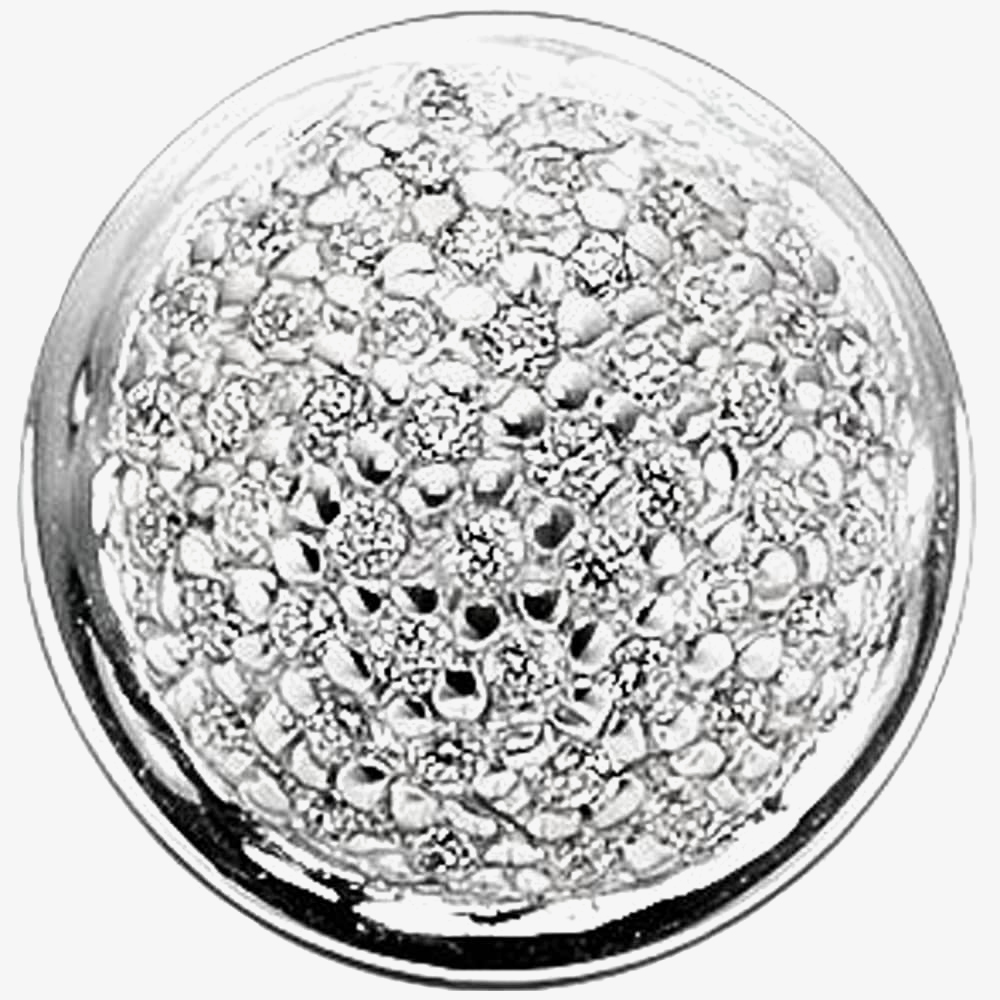 Story Round Silver Pavé Button Charm 4208895