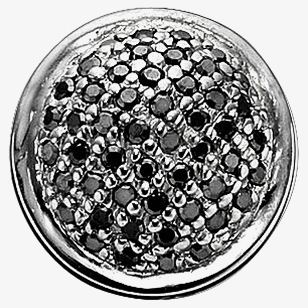 Story Black Rhodium Silver Round Pavé Charm 6208895