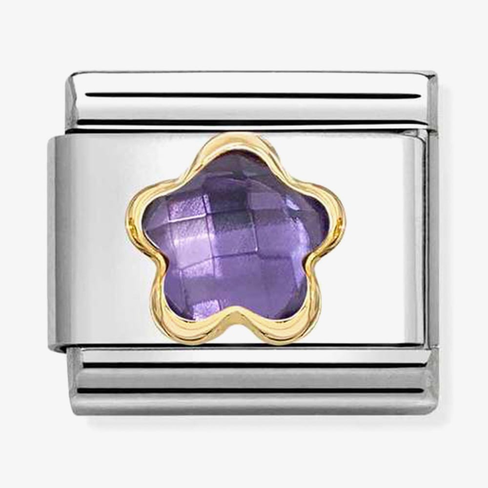 Nomination Classic Purple Cubic Zirconia Flower Charm 030615/001