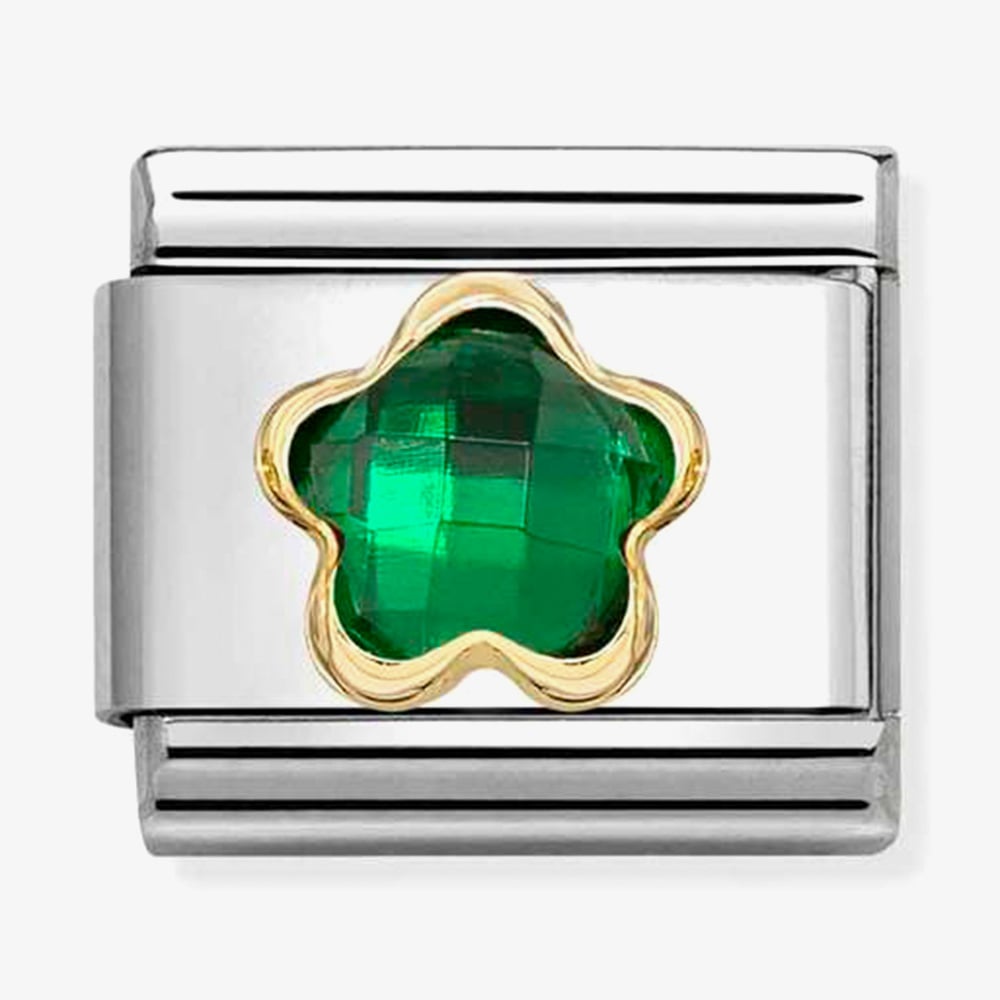 Nomination Classic Green Cubic Zirconia Flower Charm 030615/004