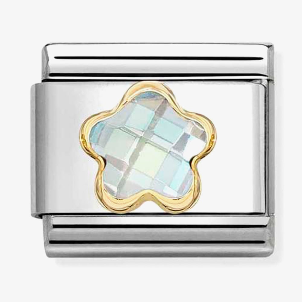 Nomination Classic White Cubic Zirconia Flower Charm 030615/010