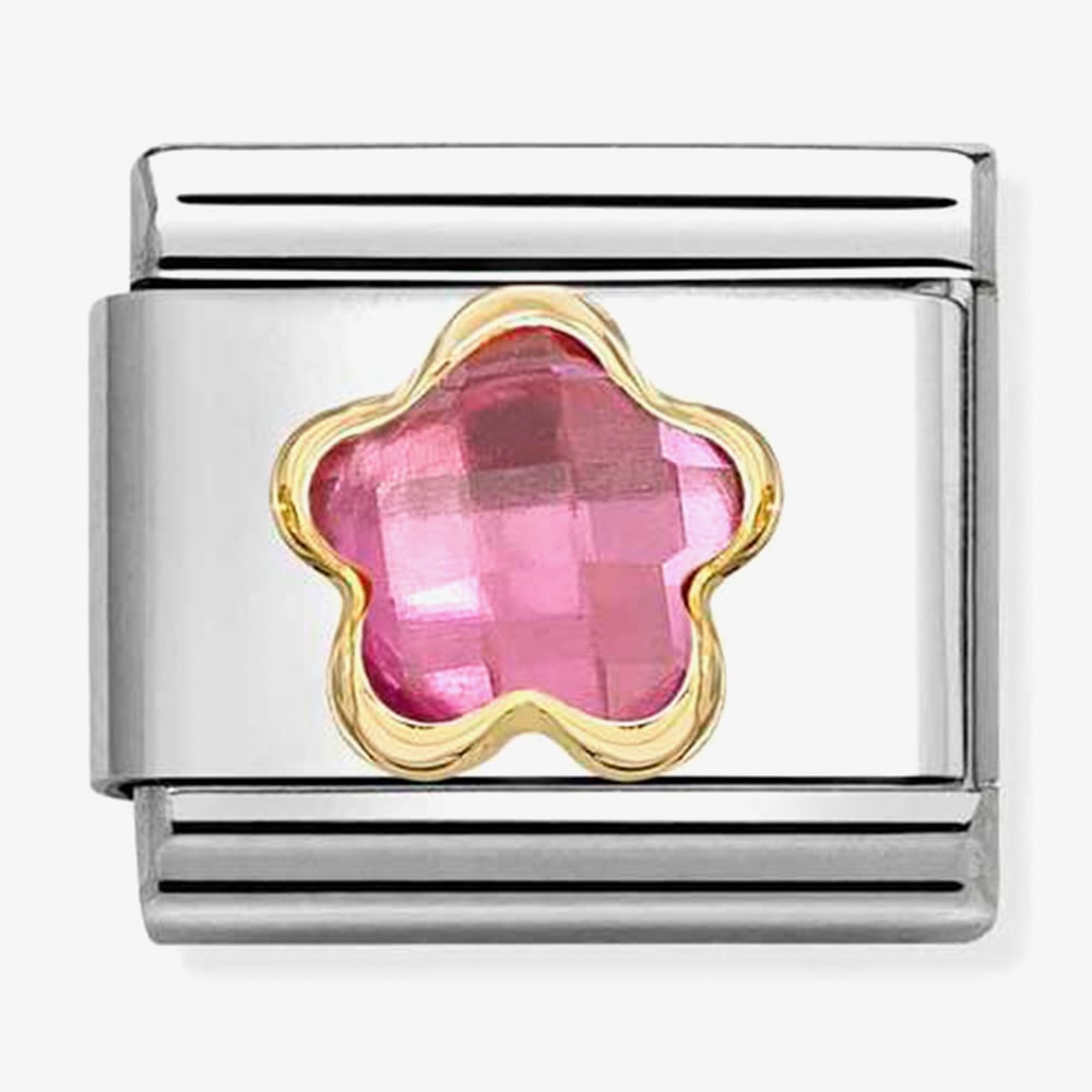 Nomination Classic Dark Pink Cubic Zirconia Flower Charm 030615/043