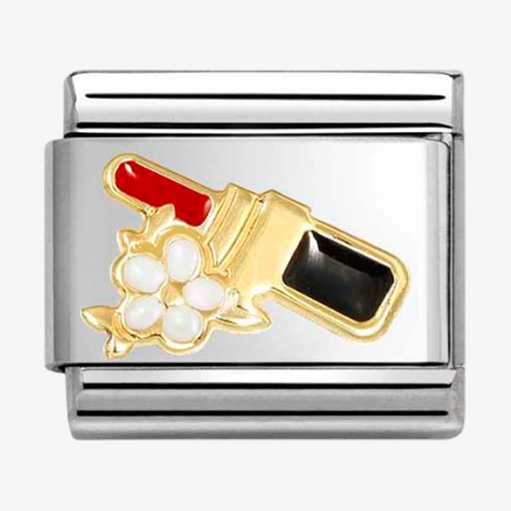 Nomination CLASSIC Stainless Steel 18ct Yellow Gold Lipstick Flower Charm 030272/96