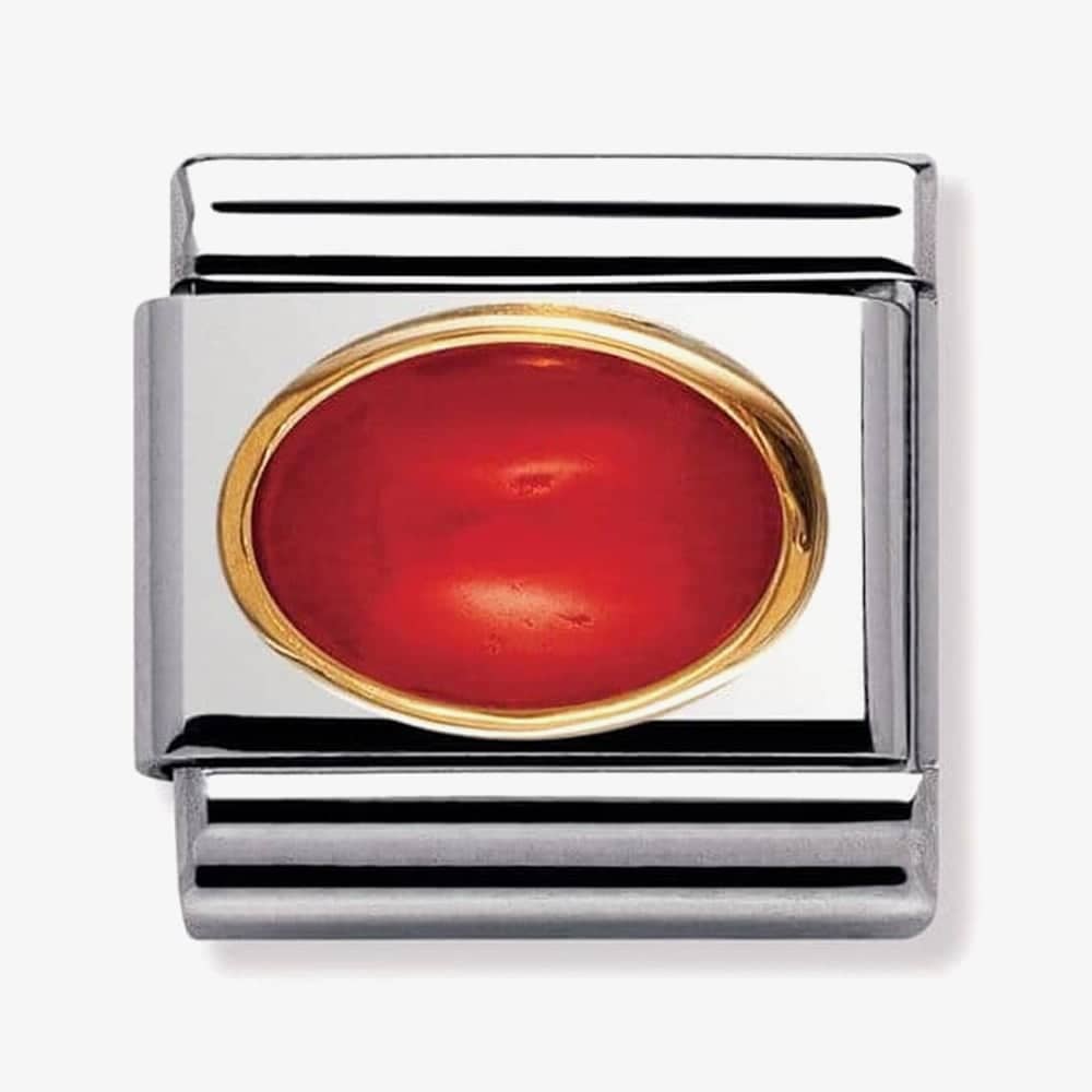Nomination CLASSIC Gold Oval Stones Red Coral Charm 030502/11