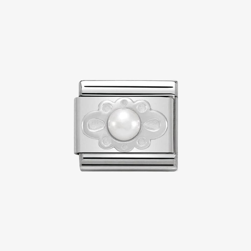 Nomination CLASSIC White Pearl Ribbon Charm 330501/02