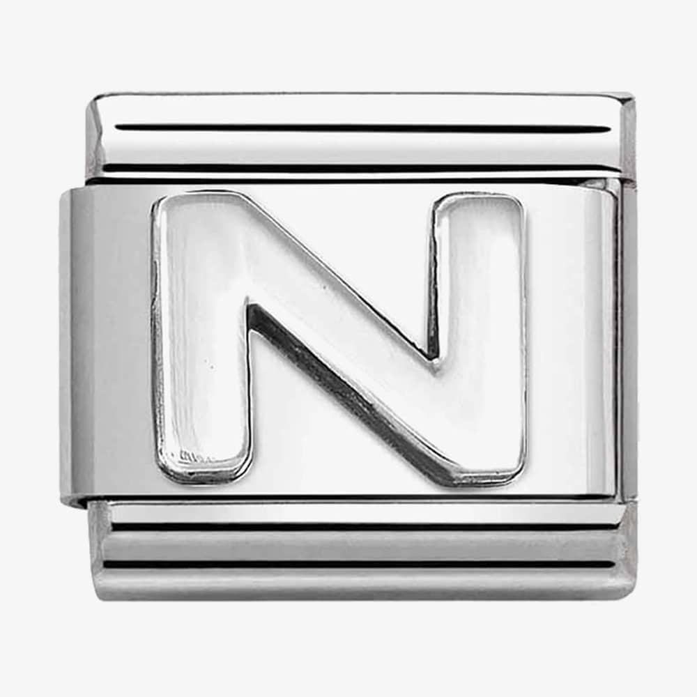 Nomination CLASSIC Composable Oxidised Silver Letter N Charm 330113/14