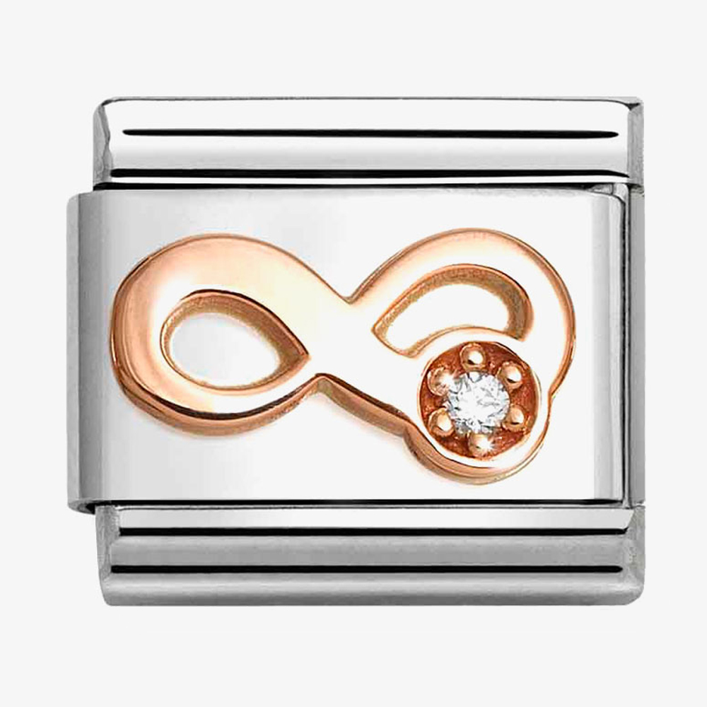 Nomination CLASSIC Rose Gold Symbols White Infinity Charm 430305/46