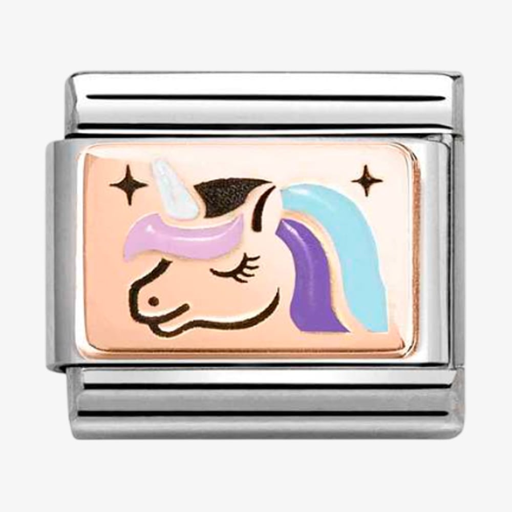 Nomination Stainless Steel 9ct Yellow Gold Multicolour Unicorn Charm 430204/04