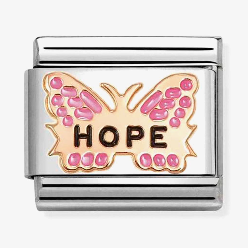 Nomination Classic Rose Gold Fuchsia Hope Butterfly Charm 430202/50