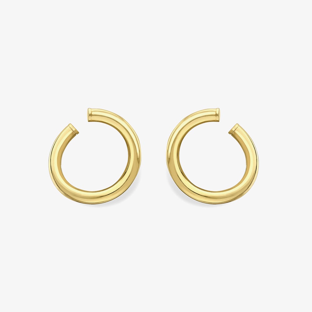 9ct Yellow Gold Half Twist Hoop Earrings 120525147598