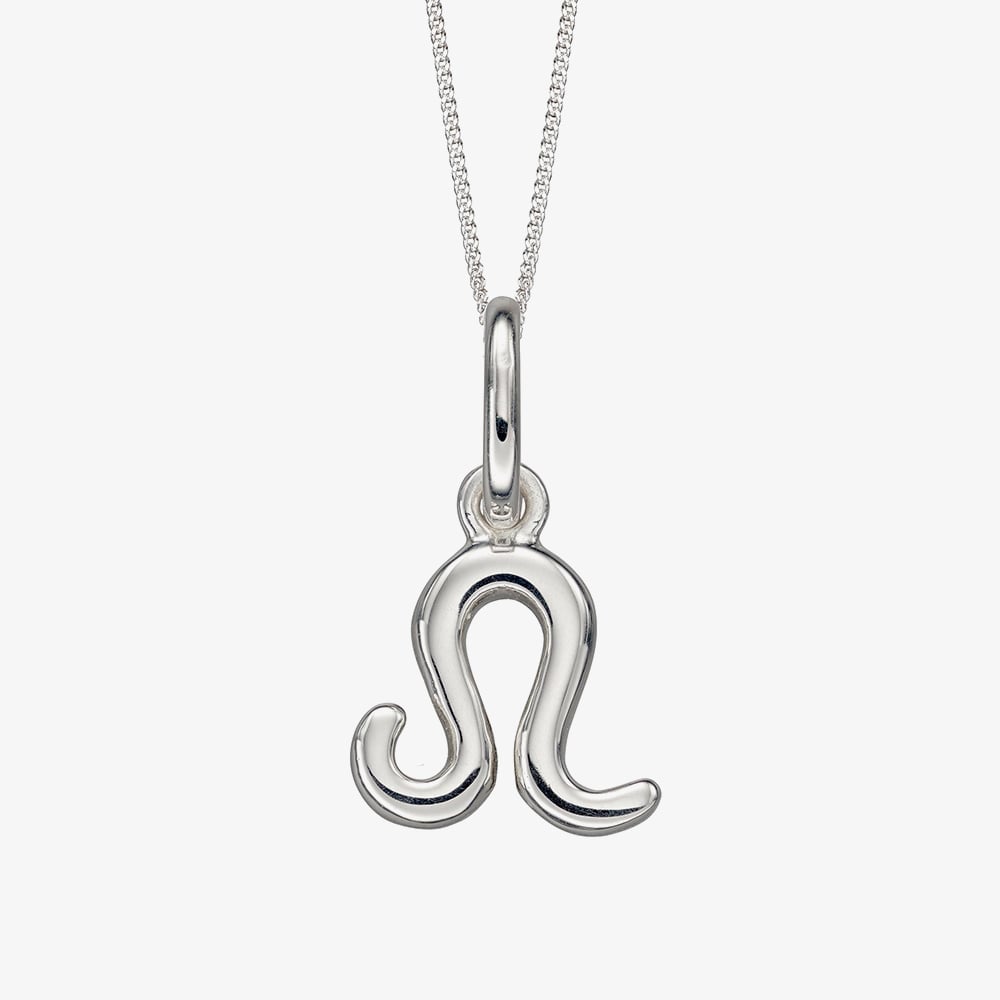 Sterling Silver Leo Zodiac Sign Pendant Necklace P4992