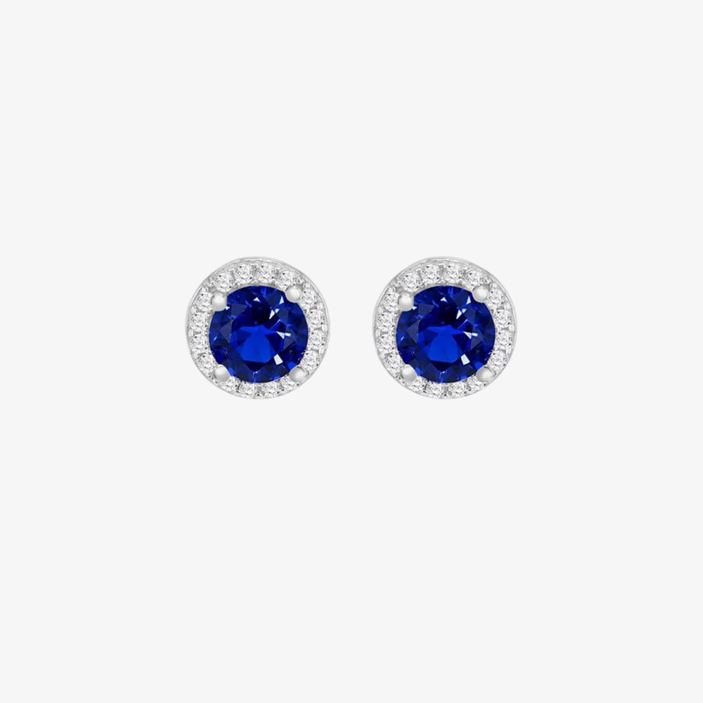 Sterling Silver Brilliant Cut Cubic Zirconia Halo Stud Earrings 8.59.1799