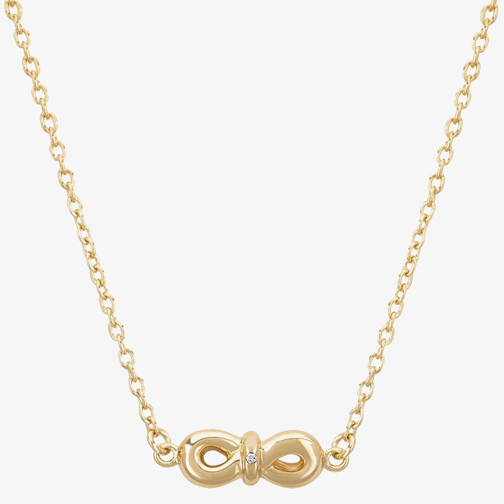 Petite Diamonds Gold Infinity Bow Necklace DP346CAA0.5(T)