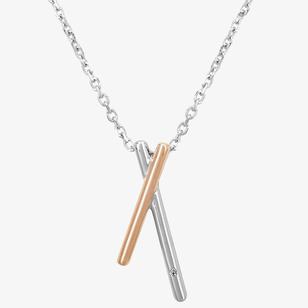 Petite Diamonds Two-Tone Fingers Crossed Pendant P3263CRG0.5(T)