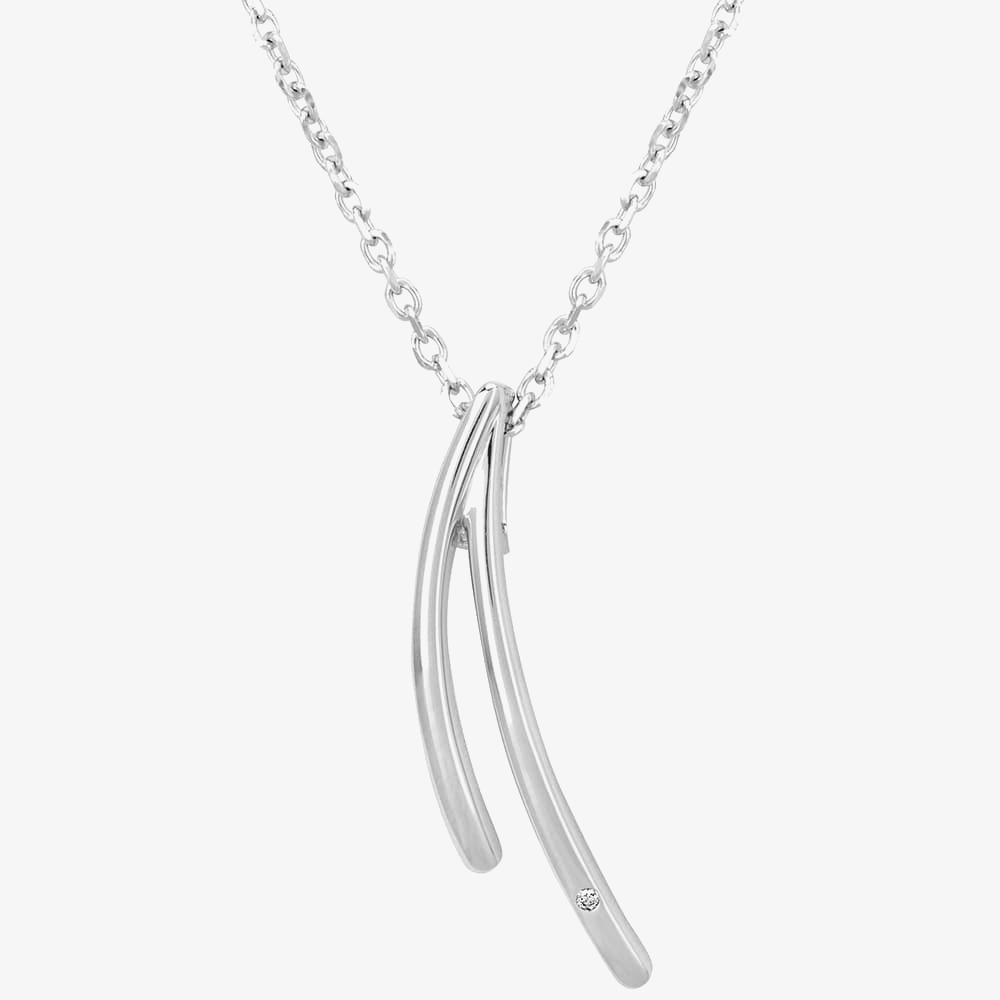 Petite Diamonds Silver V-Link Pendant P3291C(T)