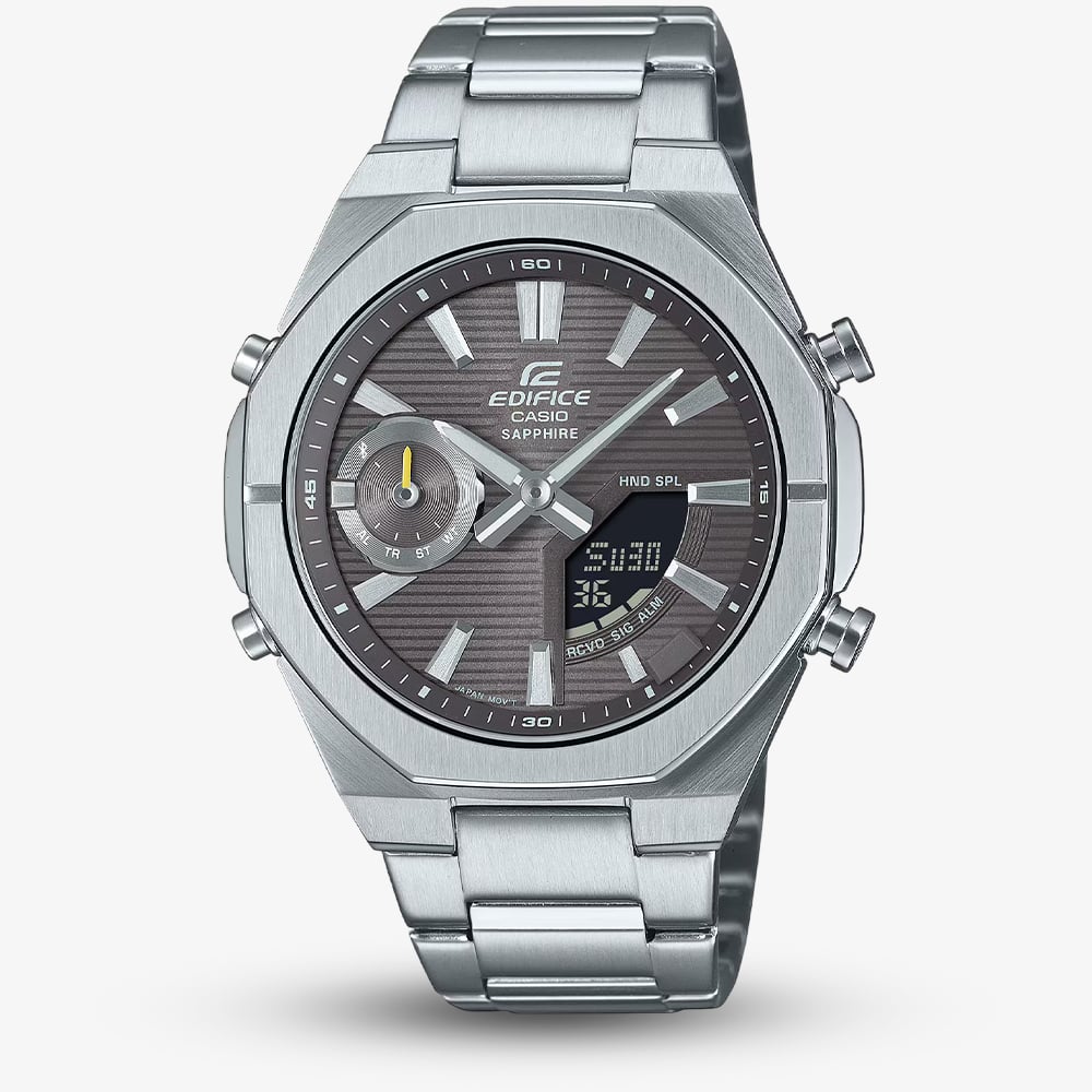 Casio Mens Edifice Grey Dial Dual Display Smartwatch ECB-S10D-8AEF