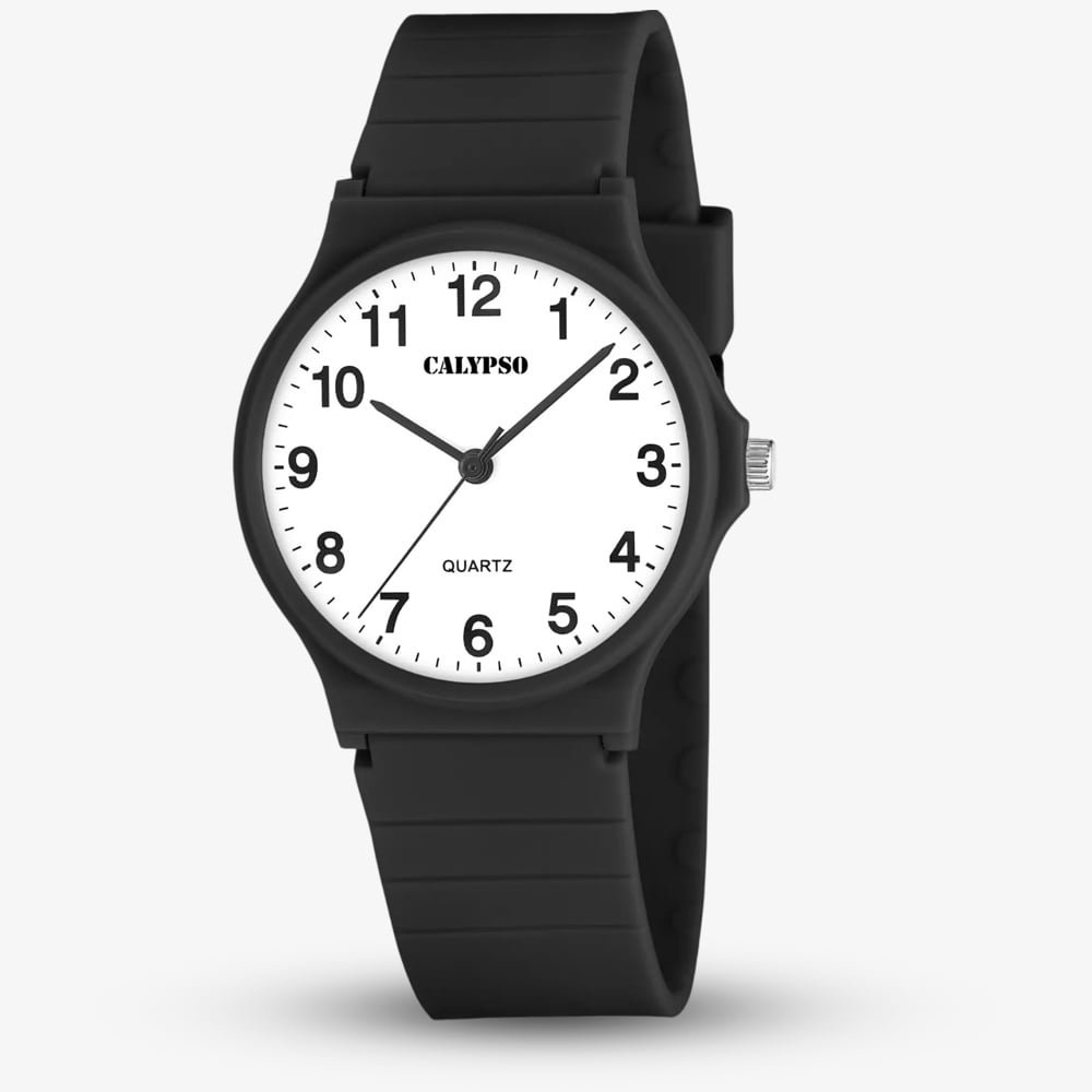 Calypso Ladies Easy Time Black Plastic Strap Watch K5880/5