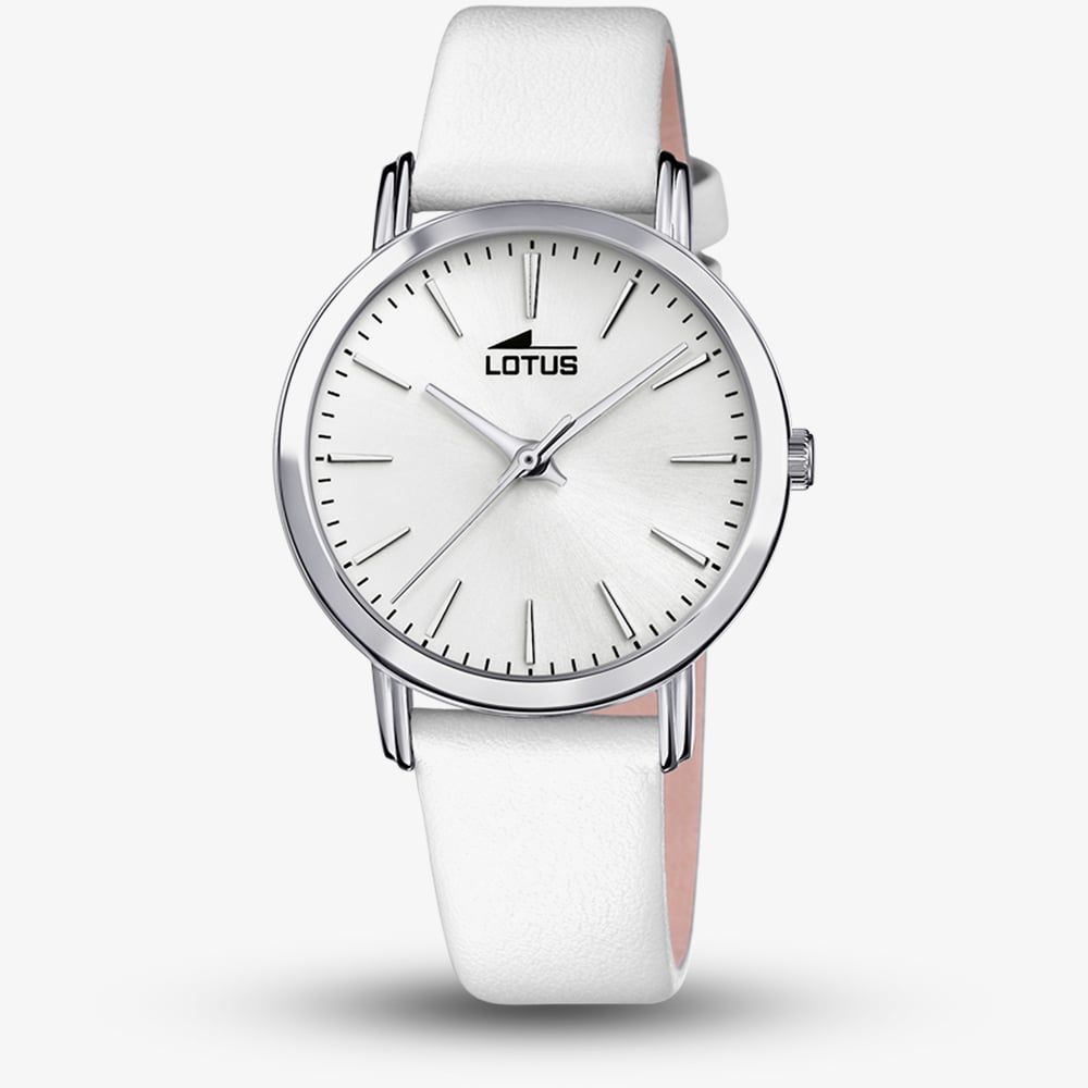 Lotus Ladies White Leather Strap White Dial Watch L18738/1