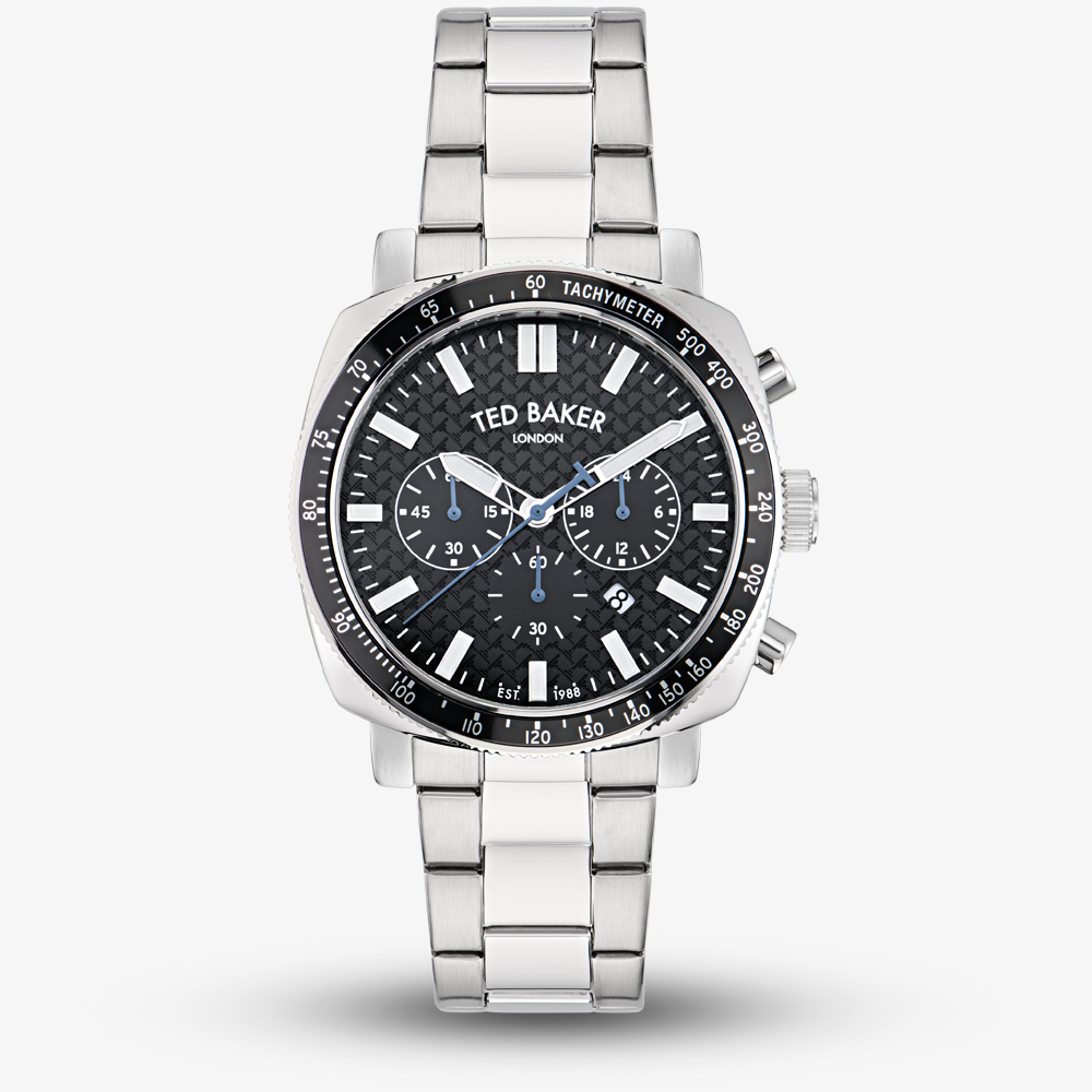 Ted Baker Mens Silver Tone Case Black Dial Watch BKPCNS4059I