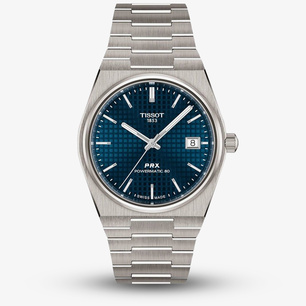 Photos - Wrist Watch TISSOT Mens PRX Blue Dial Titanium Bracelet Watch T137.807.44.041.00