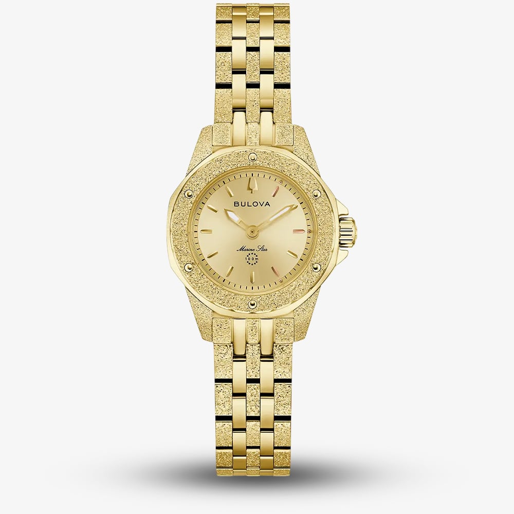 Bulova Ladies Marine Star Marc Anthony Gold Tone Bracelet Watch 97L192