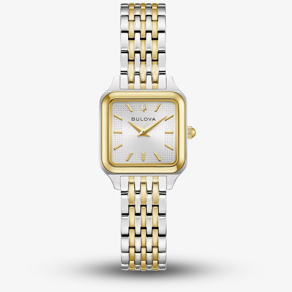 Bulova Ladies Sutton Square Two Colour Bracelet Watch 98L330