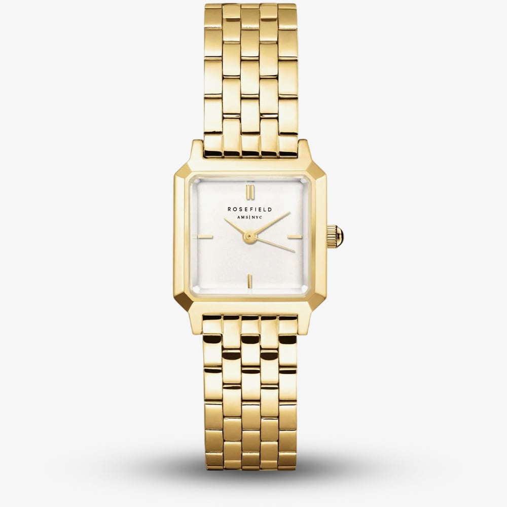 ROSEFIELD Ladies Boxelle White Dial Golden Bracelet Watch BWGSG-B01