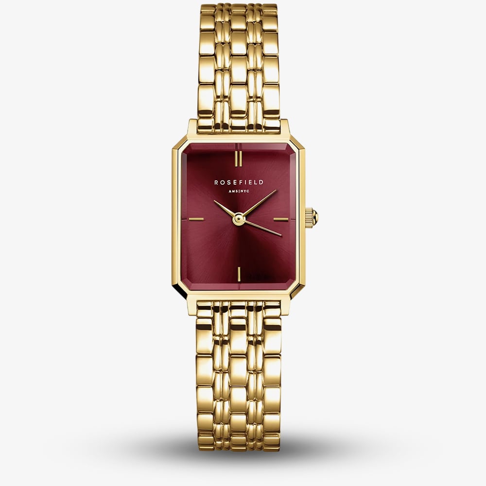 Rosefield OBGSG-O83 Octagon XS (19.5mm) Burgundy Dial / Gold Watch - Image 3