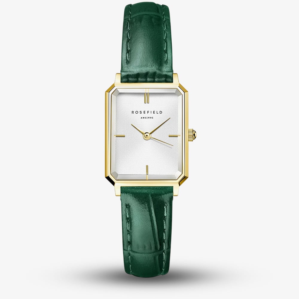 Rosefield OWGLG-O86 Octagon XS (19.5mm) White Dial / Emerald Watch - Image 3