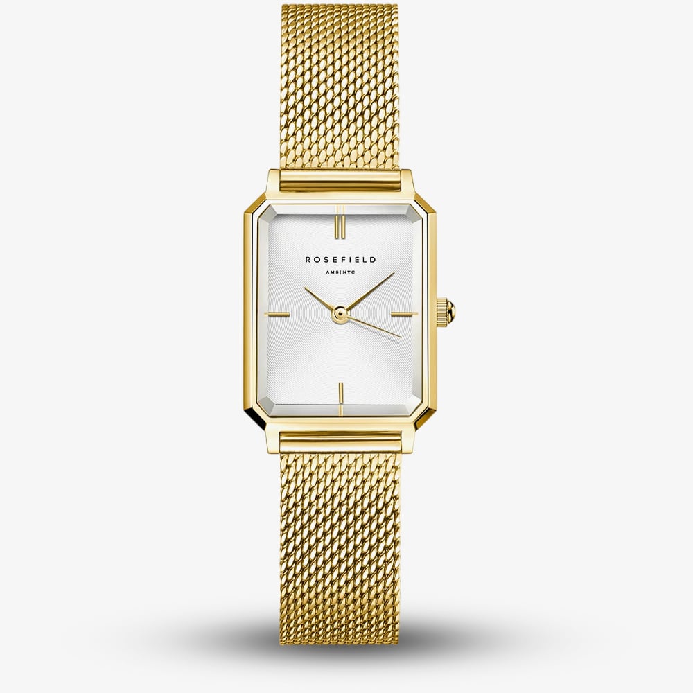 House of Watches - ROSEFIELD Ladies Octagon XS Silver Dial Golden Mesh Bracelet Watch OWGMG-O73 - Image 3
