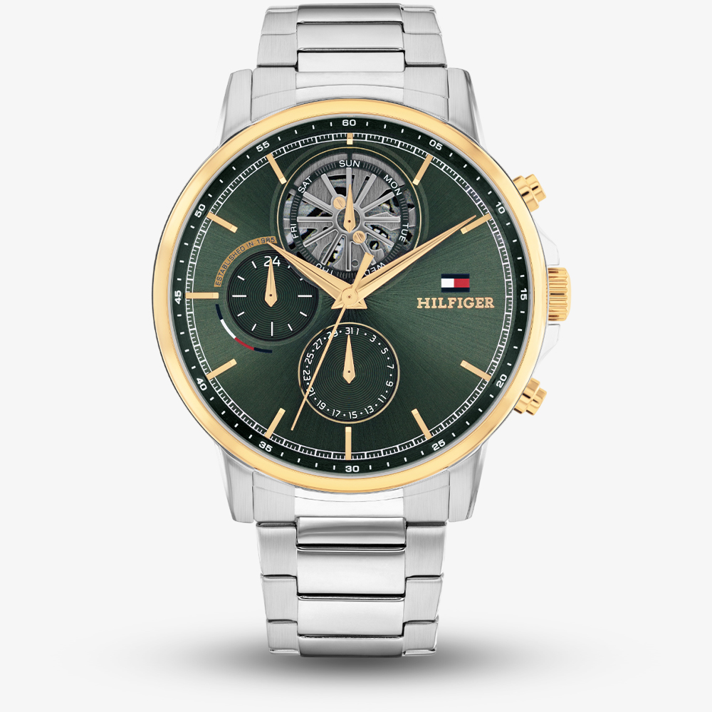 WATCH Tommy Hilfiger Analogue Multifunction Quartz for Men with Skeleton Subdial and Stainless Steel Bracelet or Leather Strap - Image 5