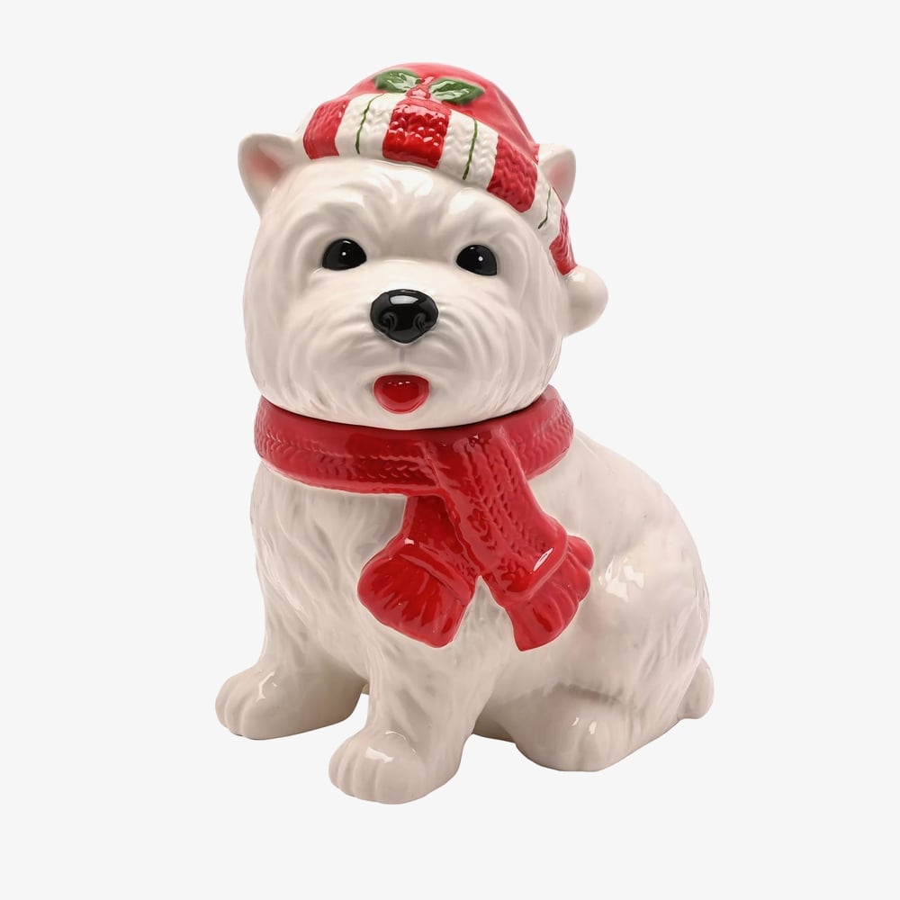 Christmas Westie Ceramic Treat Jar XM15506