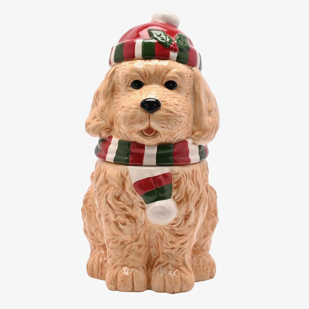 Christmas Cockapoo Ceramic Treat Jar XM15507 - Image 2