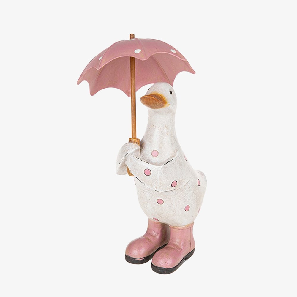 Polka Dot Brolly Duck Pink Small Figurine 295600