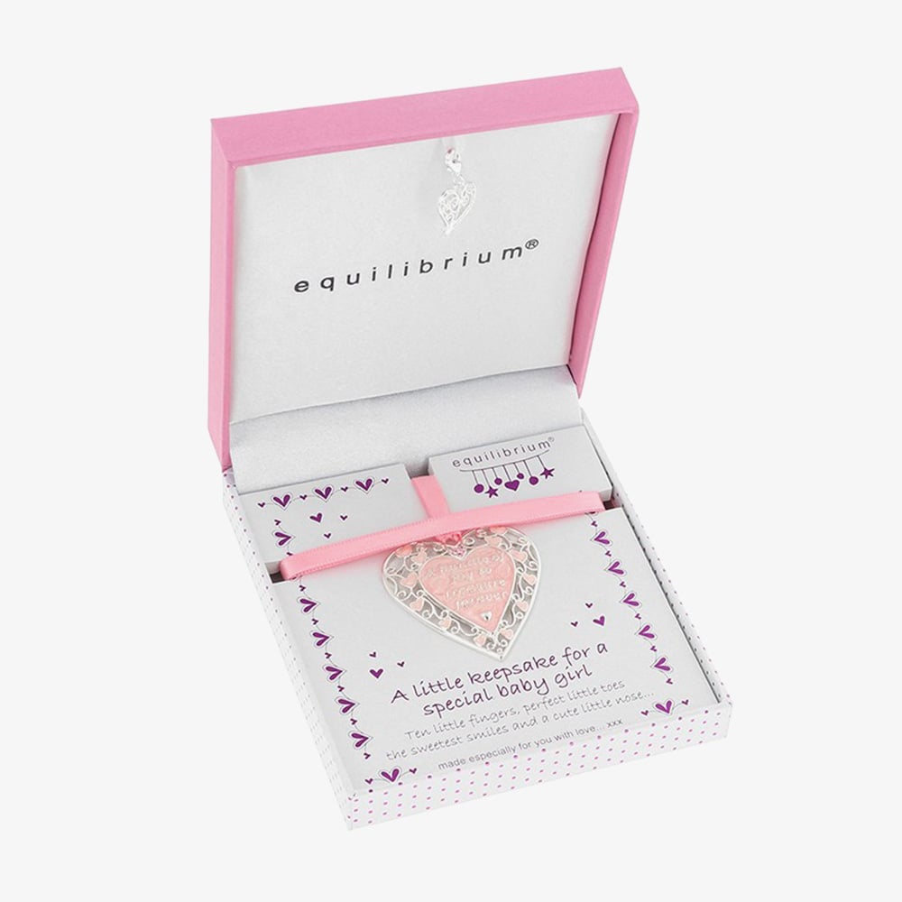 Equilibrium Silver Plated Baby Girl Heart Keepsake Gift 359660