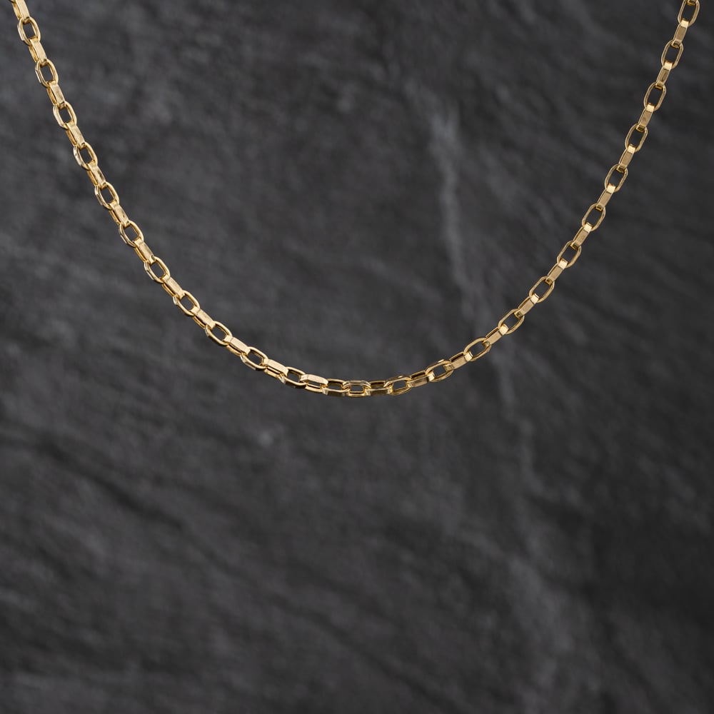 Second Hand 9ct Yellow Gold Filed Link 17 Inch Belcher Necklace 41021576