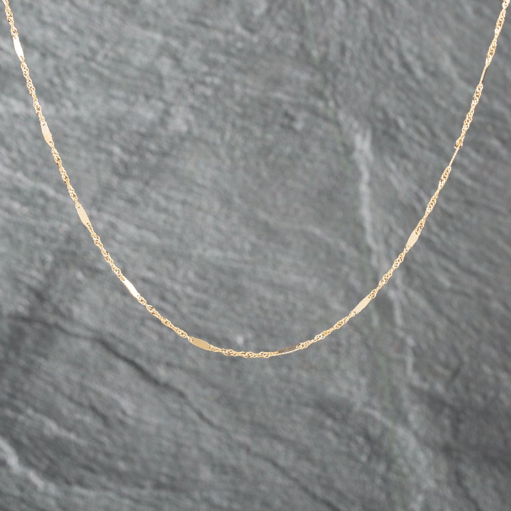 Second Hand 9ct Yellow Gold Bar And Twist 18 Inch Chain 41021629