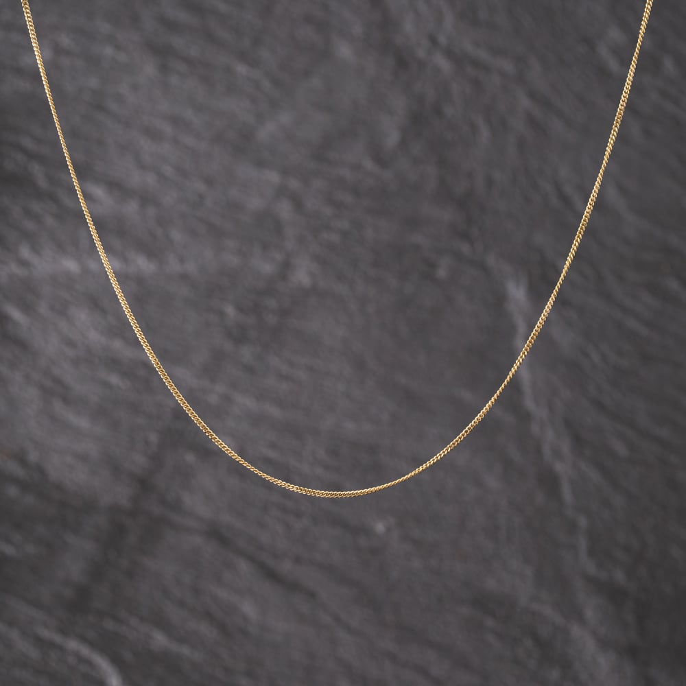 Second Hand 9ct Yellow Gold Fine 18 Inch Curb Chain 41021684