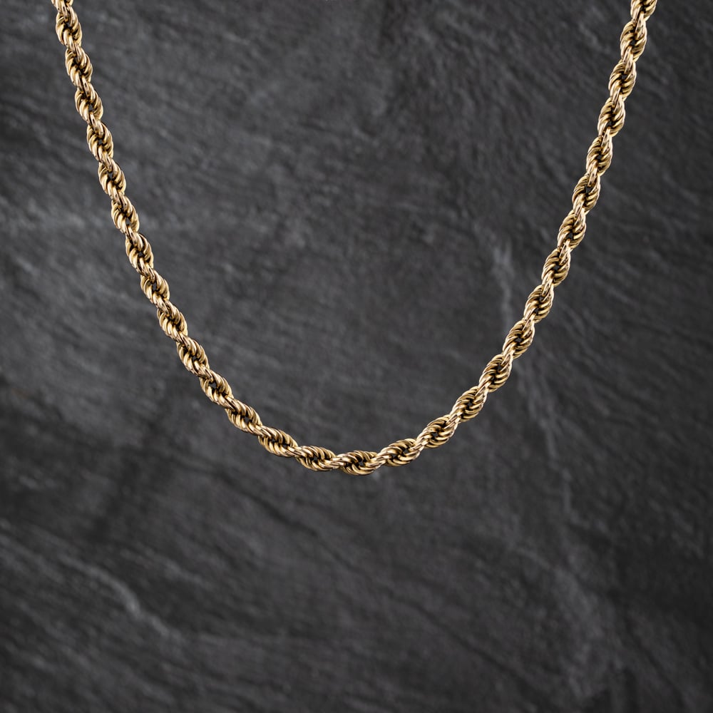 Second Hand 9ct Yellow Gold 19 Inch Rope Chain 41041793