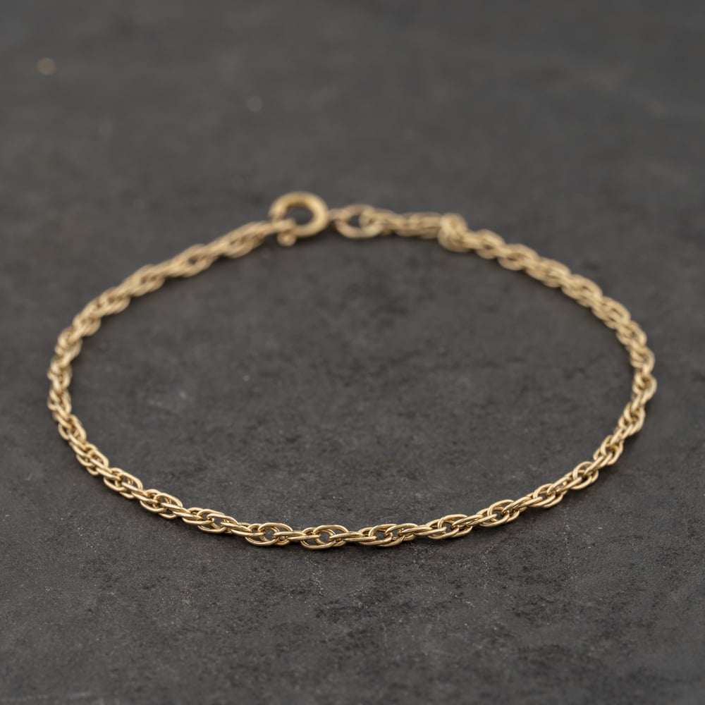 Second Hand 9ct Yellow Gold 7.5 Inch Prince Of Wales Chain Bracelet 41061343