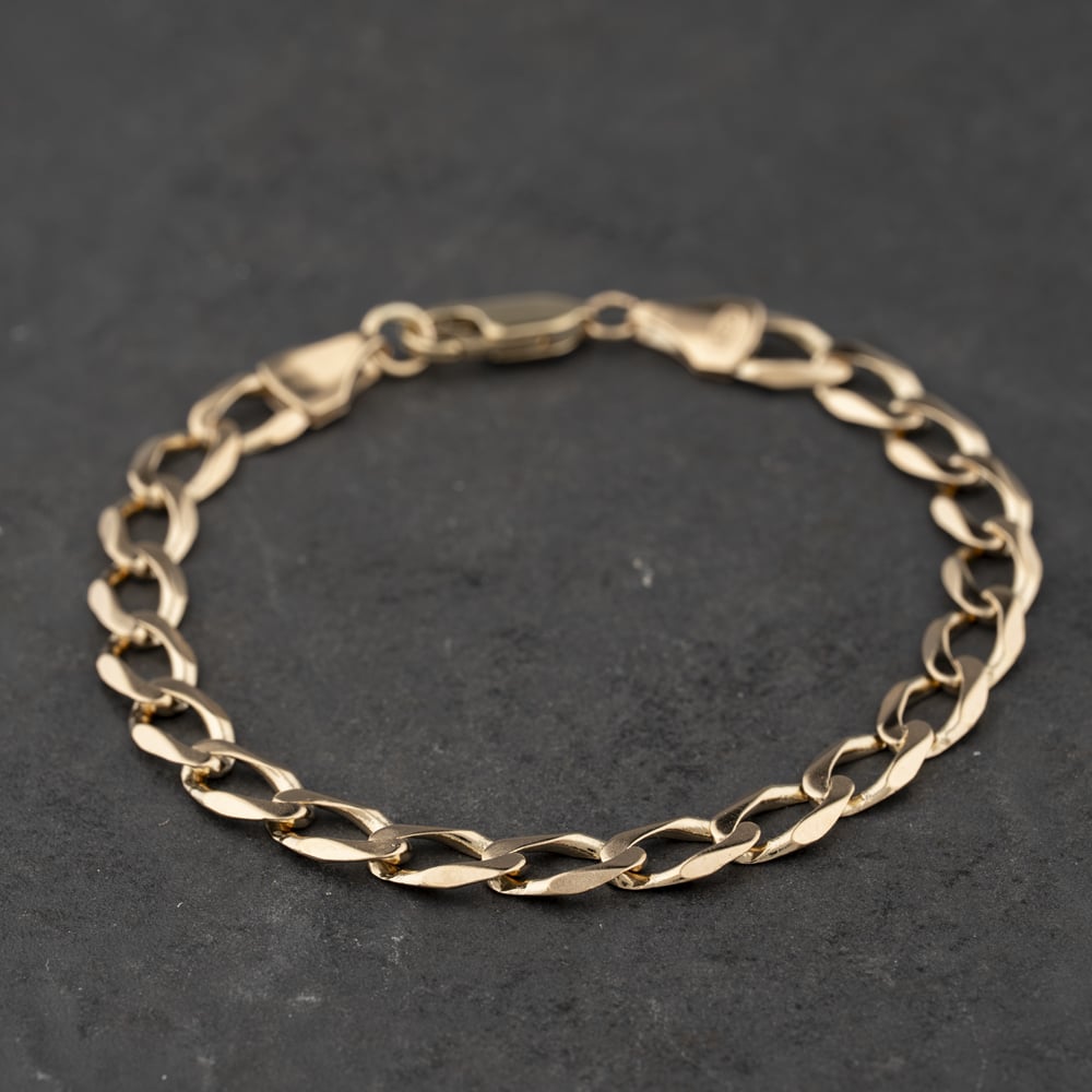 Second Hand 9ct Yellow Gold 8.5 Inch Curb Chain Bracelet 41081308