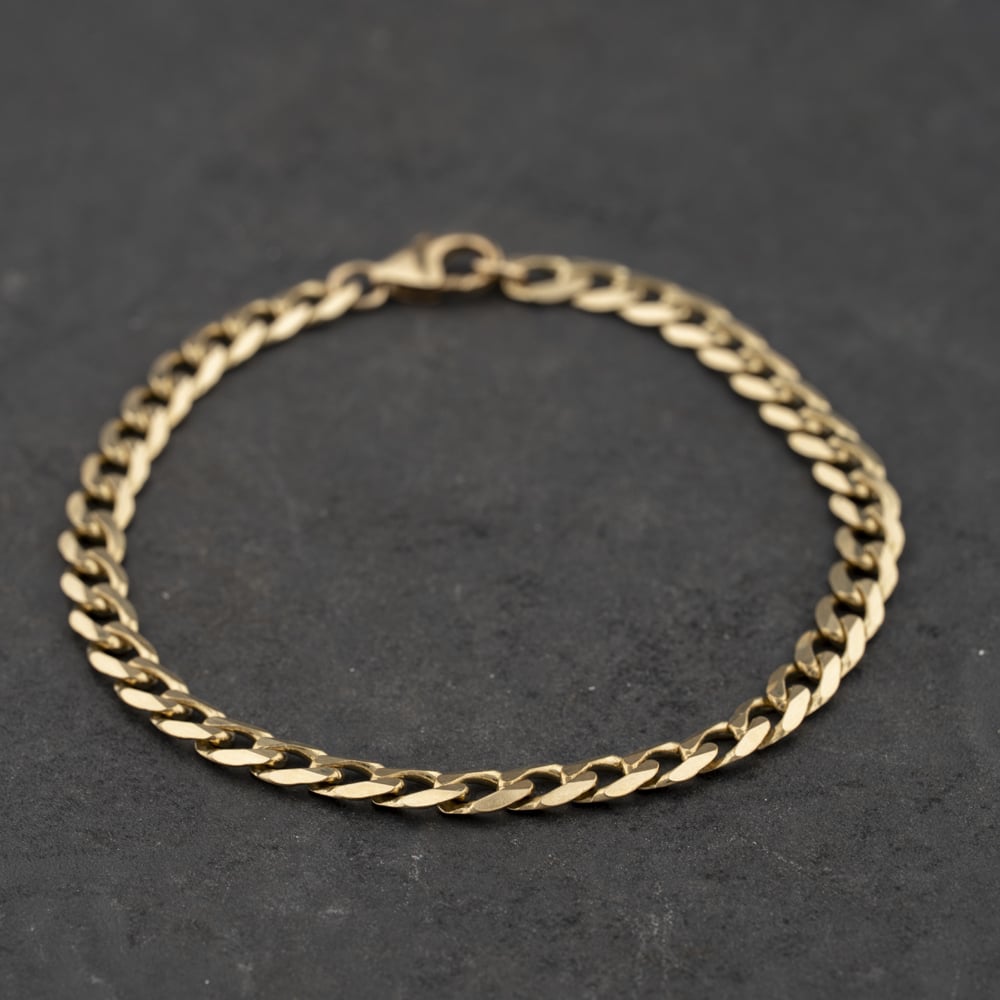 Second Hand 9ct Yellow Gold 8.5 Inch Curb Chain Bracelet 41081310