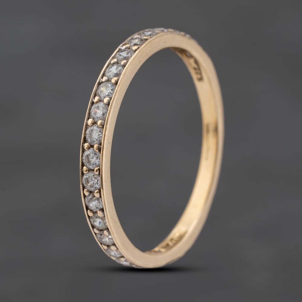 Second Hand 9ct Yellow Gold Cubic Zirconia Half Eternity Ring 41103564
